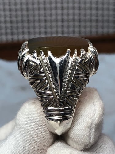 خاتم فضه بحجر العقيق اليماني صياغه (vip) B86202