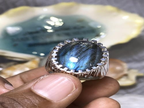 خاتم فضه بحجر الطاؤوس صياغة حمادة vip