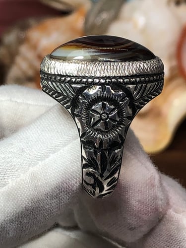 خاتم فضه بحجر سليماني هندي صياغه بحرينيه gb3 (غلام...