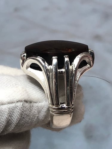 خاتم فضه بحجر العقيق اليماني صياغه بحرينيه حماده v...