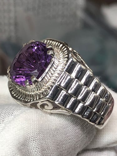 خاتم فضه بحجر الجميشت صياغه حماده vip