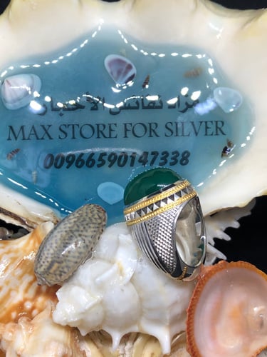 خاتم الفضة بحجر عقيق خرساني ايراني بصياغة عباسي ار...