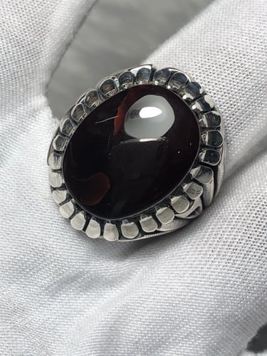 خاتم فضه بحجر العقيق اليماني صياغه مجيد زنجان