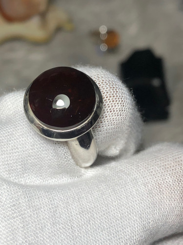 خاتم فضه حجر العقيق اليماني شفة صياغه ملكيه (غلام)