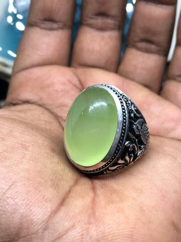 خاتم الفضة بحجر عقيق خرساني ايراني بصياغة عباسي ار...