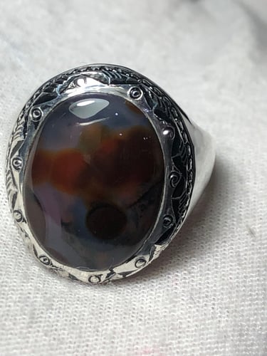 خاتم فضه بحجر العقيق اليماني صياغه بحرينيه ( حماده...