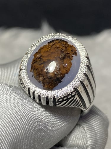 خاتم فضه بحجر داودي يماني