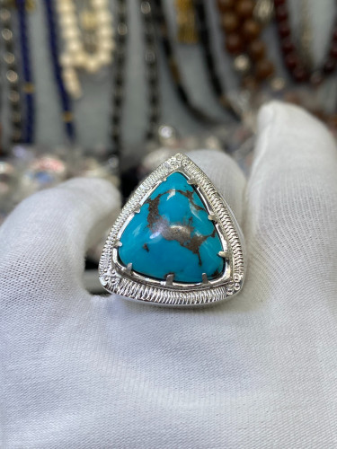 خاتم الفضة بحجر العقيق اليماني بصياغة حمادة VIP