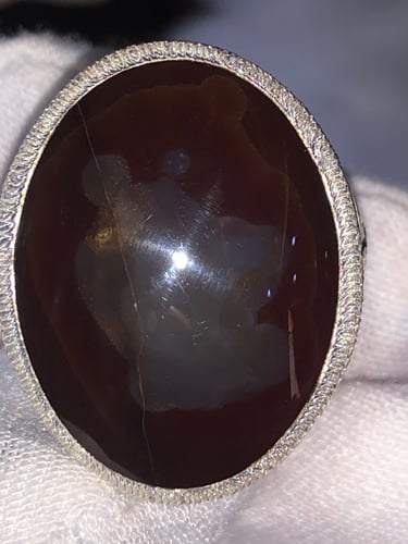 خاتم فضه بحجر العقيق اليماني صياغه بحرينيه (غلام)