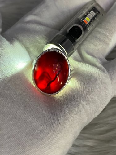 خاتم فضه بحجر العقيق اليماني الكرزي المزعفر صياغه...