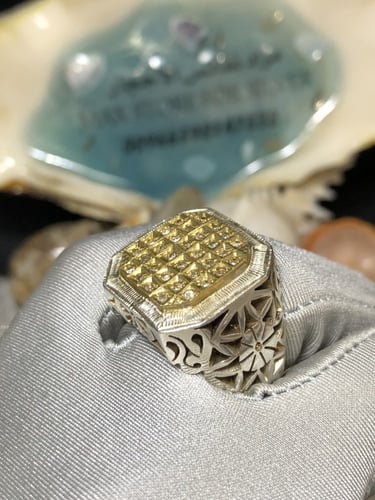 خاتم فضة بحجر الالماس الطبيعي صياغة ايرانيه