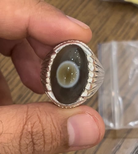 الخاتم الفضة بحجر العقيق السليماني الهندي صياغة ال...