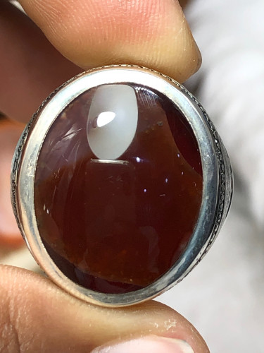 خاتم فضه بحجر العقيق اليماني