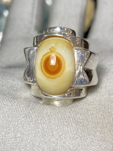 خاتم فضه بحجر عقيق سليماني هندي صياغه المدينه المن...
