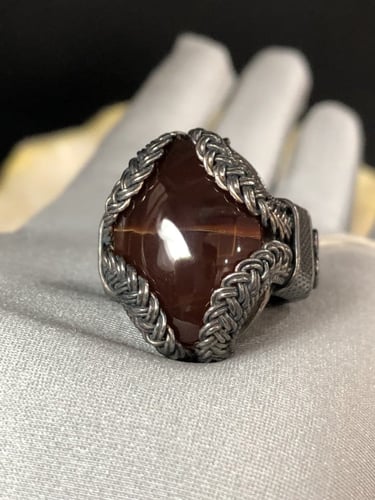 خاتم فضه بحجر العقيق. اليماني الكرزي صياغه نجرانيه...