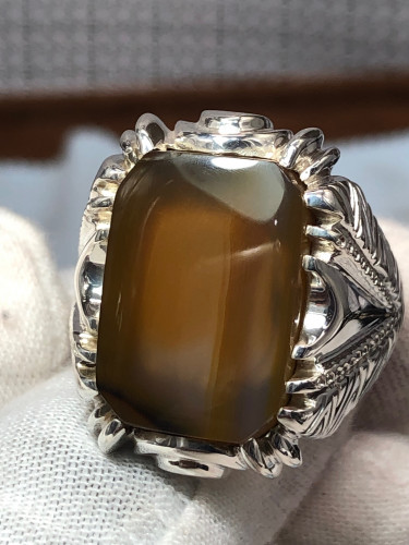 خاتم فضه بحجر العقيق اليماني صياغه (vip) B86202