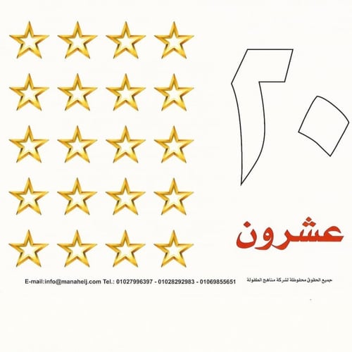 كروت تعليمية | هيا نتعلم الأرقام العربية