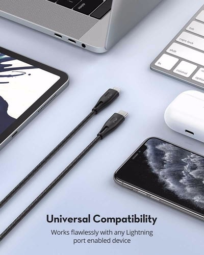 كيبل راف باور من تايب سي إلى لايتنق - قماش بطول 30...