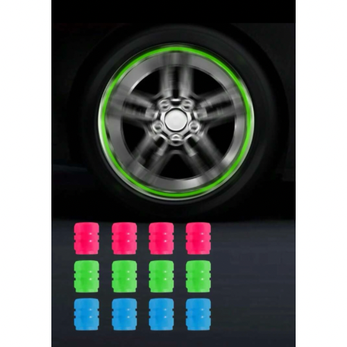 غطاء صمام السيارة ملون 12 حبة