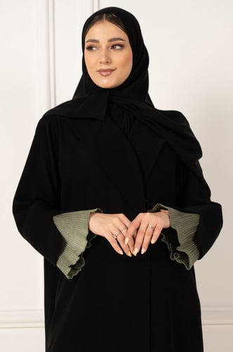 عبايه اكمام زيتي