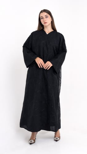 عبايه دبل قماش كتان