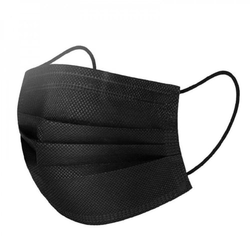 حزمة من 50 كمام اسود ثلاثي الطبقات