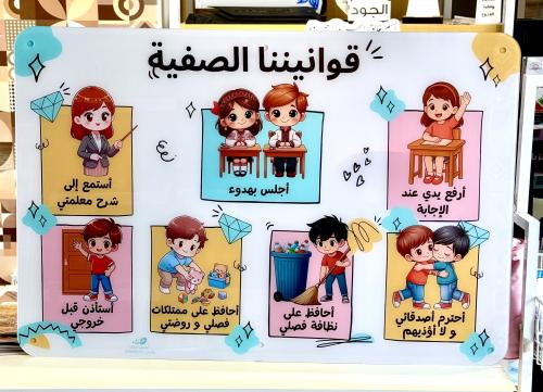 لوحة اكريلك قوانيننا الصفية
