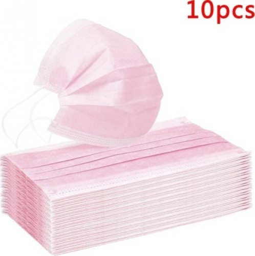 حزمة من 10 كمامات وردية اللون