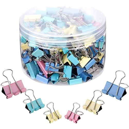 علبة مشابك ورق ألوان الباستيل ( الحجم اختيار من مت...