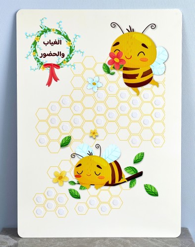 لوحة اكريلك الحضور و الغياب ( ثيم النحل / العسل )