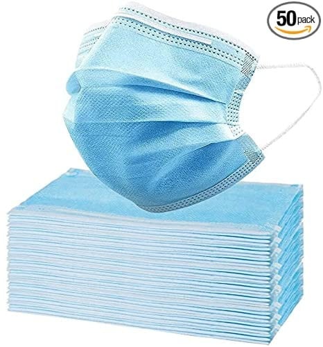 حزمة من 50 كمام ثلاثي الطبقات