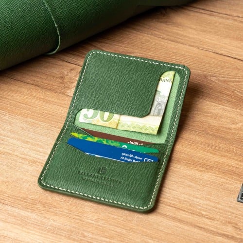 محفظة جلدية رجالية EL Simple | لون أخضر جلد إيطالي...
