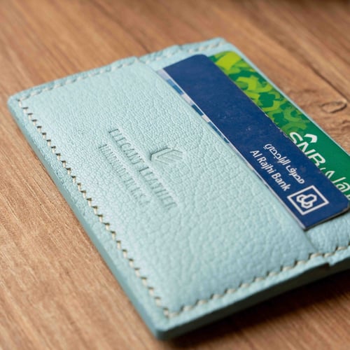 محفظة بطاقات نسائية- مصنوعة من جلد الماعز الفرنسي
