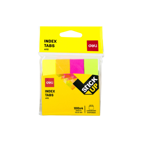 فواصل لاصقة ملونة Deli Index Tabs A112 – 4 ألوان ×...