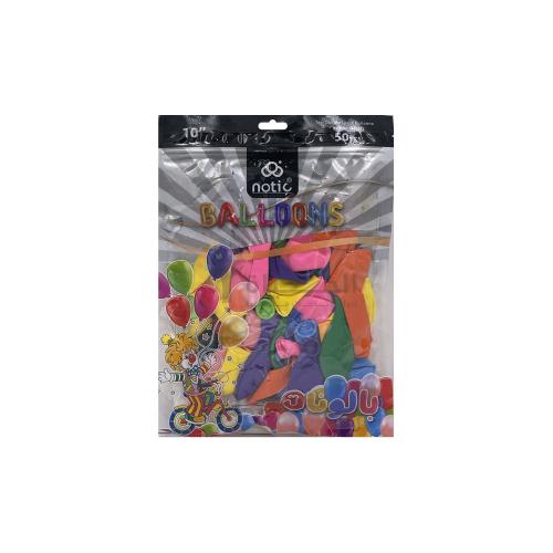 بالونات ملونة - 10 انش - 50 حبة - نوتك