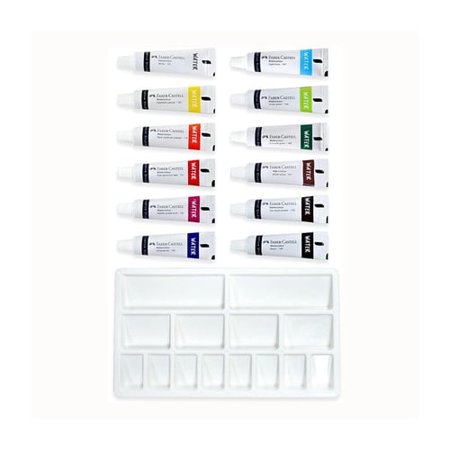 طقم ألوان مائية 12 لون من فايبر كاستل