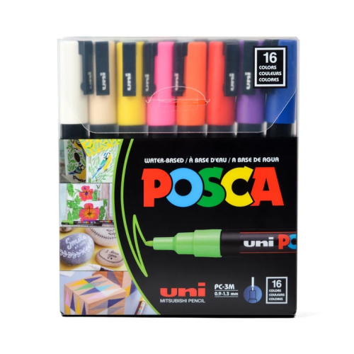 طقم ألوان بوسكا برأس 1.3 - 0.9 ملم (PC-3M) - 16 أل...