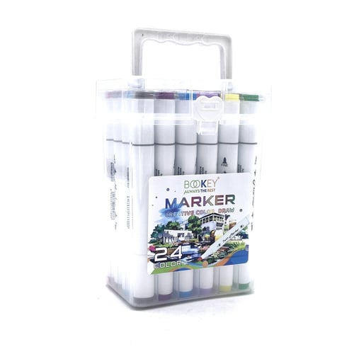 مجموعة أقلام ماركر برؤوس حادة وعريضة من BOOKEY