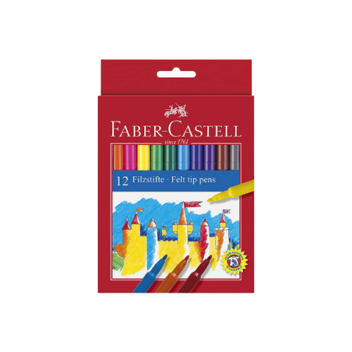 أقلام فلوماستر Faber-Castell قابلة للغسل – 12 لون