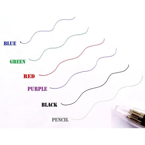 قلم ملون 5 ألوان مع قلم رصاص 0.5 مم (6 في 1) - من...