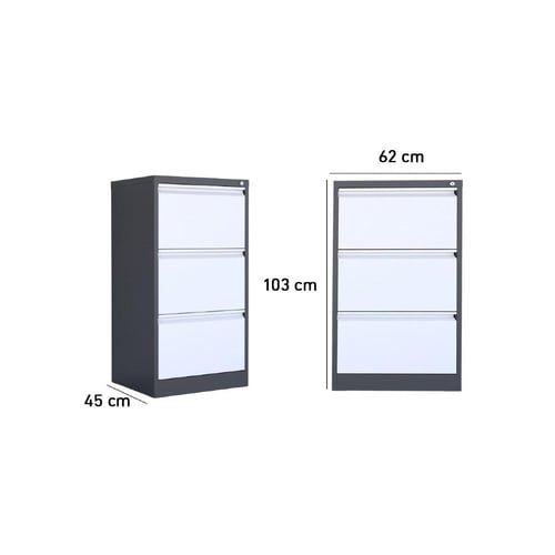 وحدة ادراج مكتبية مودرن - 3 ادراج بتصميم أنيق بلون...