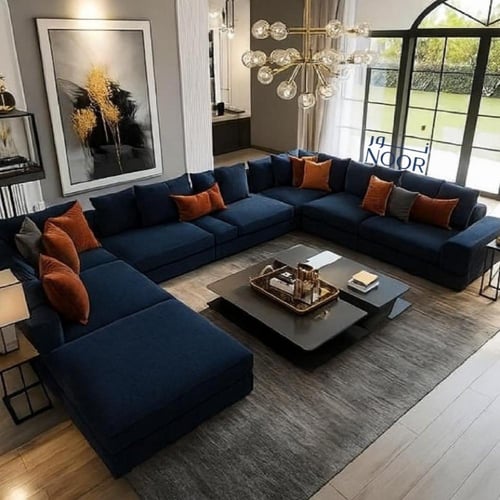 كنب زاوية حرف U بتصميم أنيق و فاخر