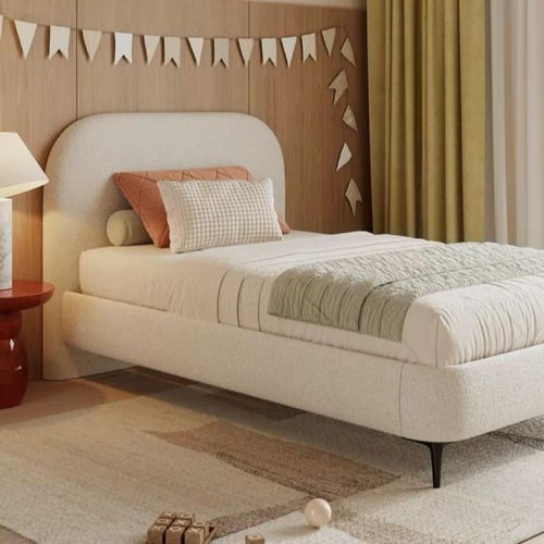 سرير أطفال – لون أوف وايت فاخر – تصميم عملي بحواف...