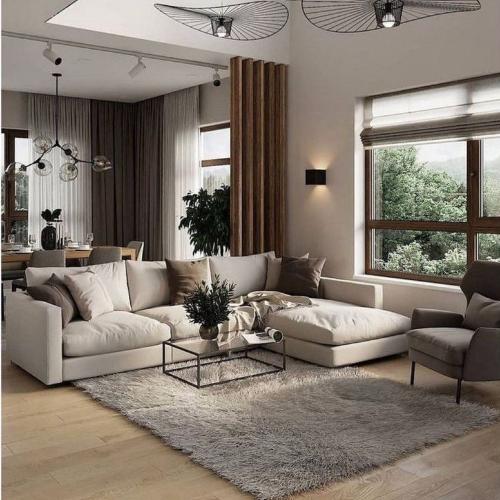 كنب زاوية لينورا بلمسة عصرية – لون أوف وايت