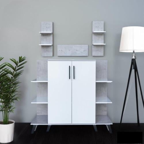 ركن قهوة مودرن - لون أبيض و رمادي