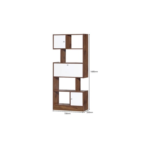 وحدة رفوف مودرن-لون بني و أبيض