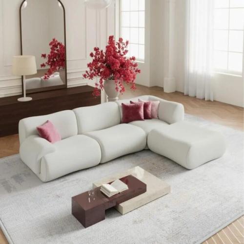 كنب زاوية عدد 2حرف ال بلون اوف وايت