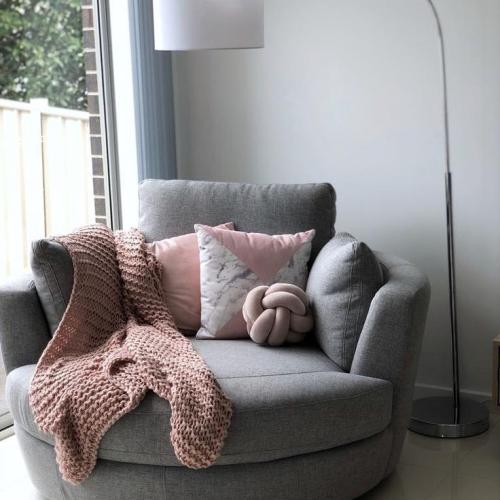 كرسي كنبة - لون رمادي