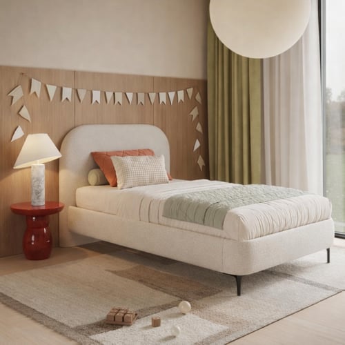 سرير أطفال – لون أوف وايت فاخر – تصميم عملي بحواف...