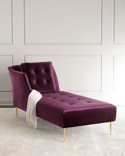 شيزلونج مخمل مودرن - لون عنابي